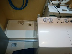 札幌市南区 排水管の高圧洗浄 洗濯場の写真